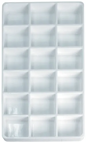 18-Compartment Stackable Plastic Utility Trays in White, 15.88" L x 9.5" W