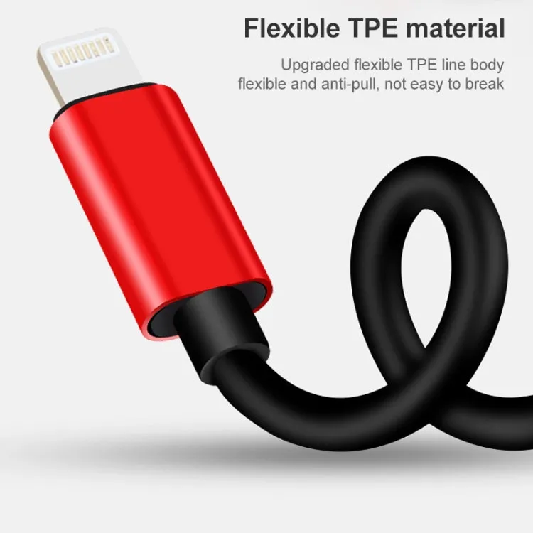 2 in 1 8 Pin Male to Dual 8 Pin Female Charging and Listening to Music Audio Earphone Adapter, Compatible with All IOS Systems(Red)