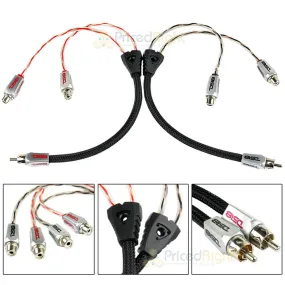 2 Pack DS18 2F1M Dual Twist RCA Black and Red Audio Adaptor Cables HQRCA-2F1MKIT