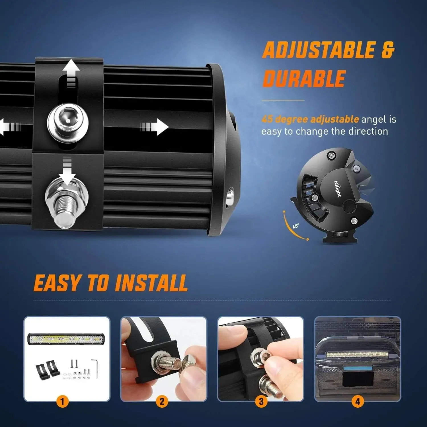 20 Inch 420W Triple Row Spot Flood Led Light Bar