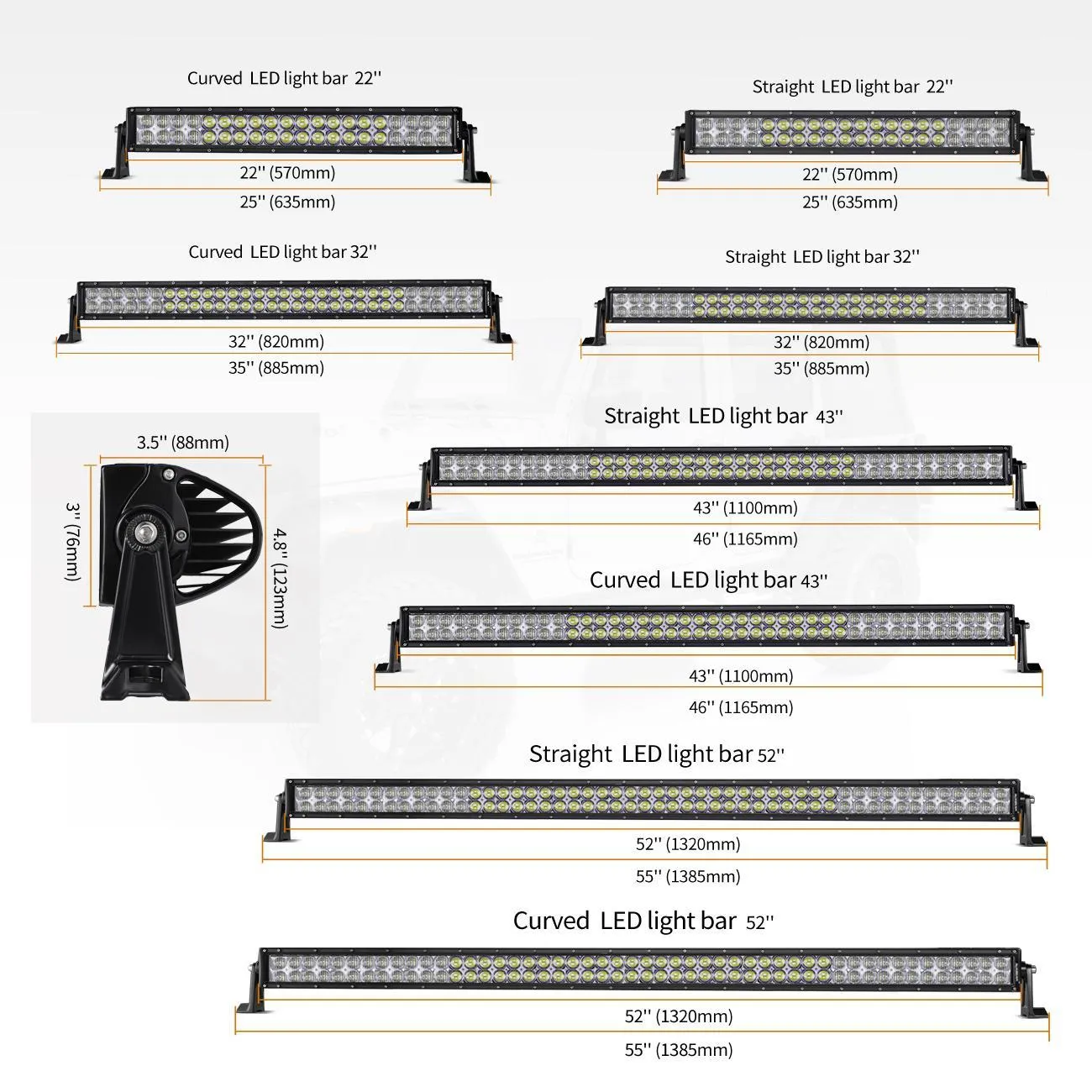 22 inch V-Series RGB Color Changing Straight/Curved Off Road Led Light Bar