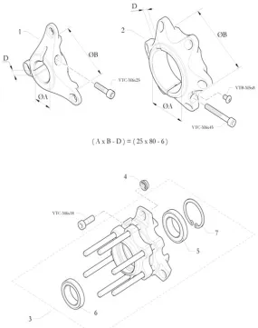 3. 2988.00.14-BA Birel Front Brake Disc Hub, 25x80 HQ