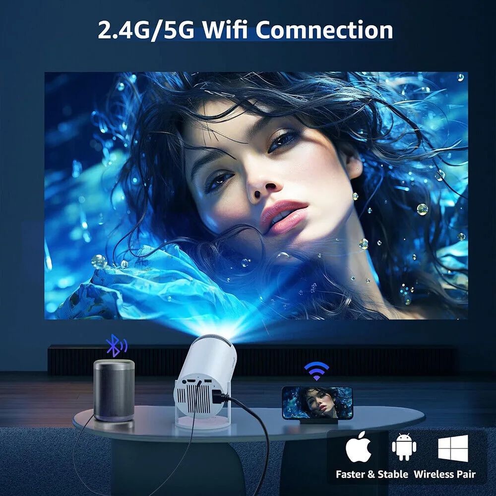 5G WiFi 4K LED Projector | Smart Android HD Home Theater with Bluetooth & USB