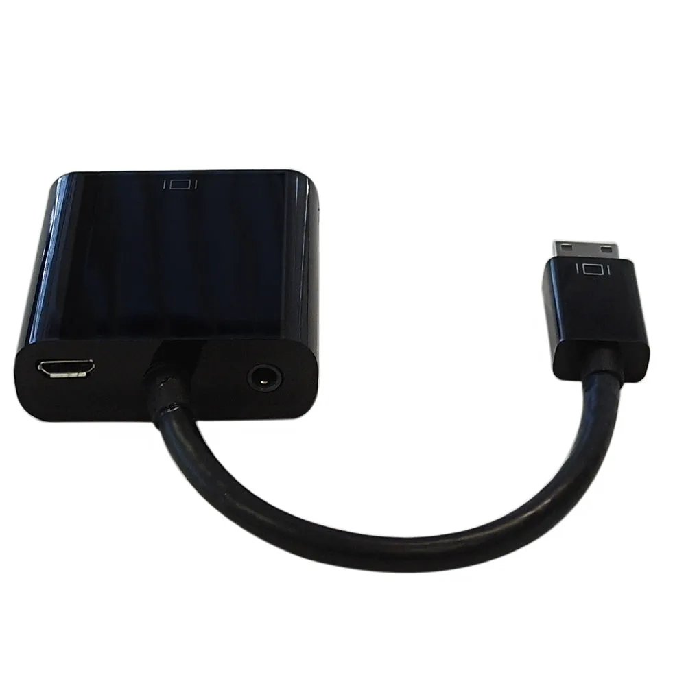 6 inch Mini-HDMI Male to VGA Female   3.5mm Female Adapter - Black - Digital Camera/Camcorder to VGA Display