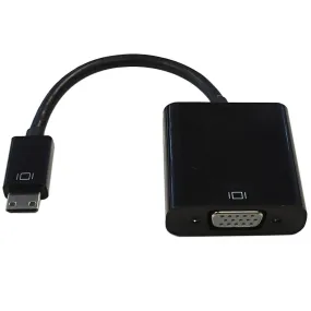 6 inch Mini-HDMI Male to VGA Female   3.5mm Female Adapter - Black - Digital Camera/Camcorder to VGA Display