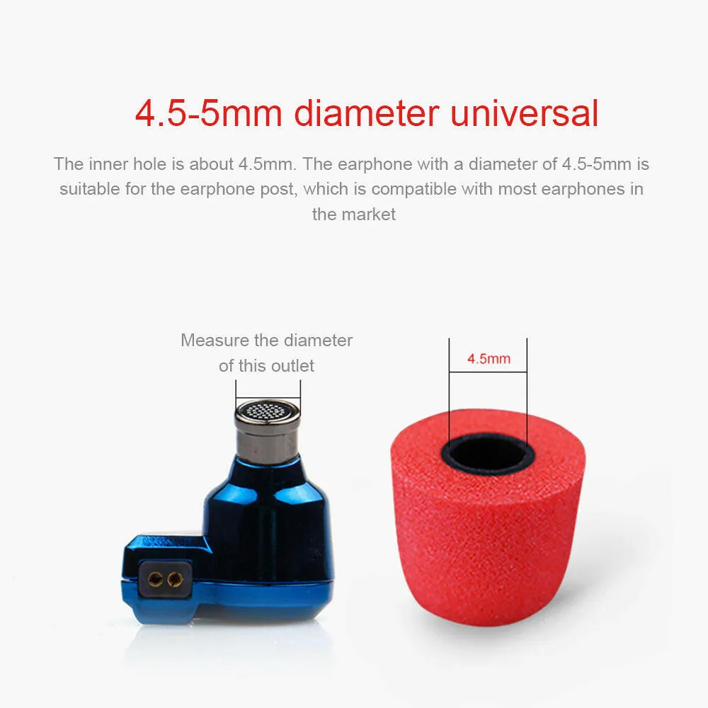 6pcs Memory Foam Ear Tips Headphone Sponge Earbuds Noise Isolation Ear Cushions Cap for In-ear Earphone
