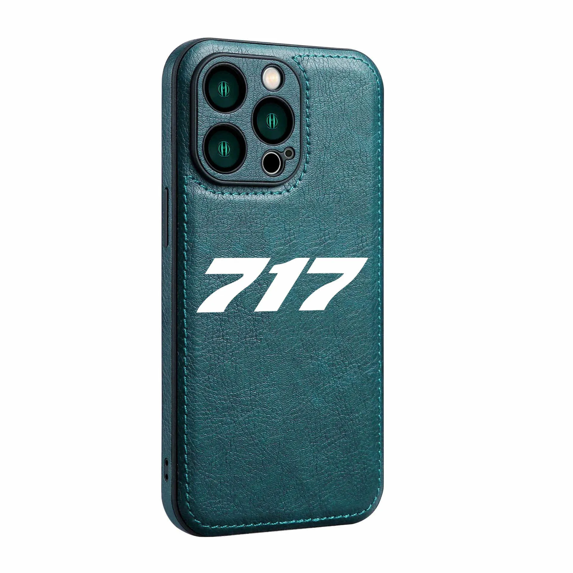 717 Flat Text Designed Leather iPhone Cases