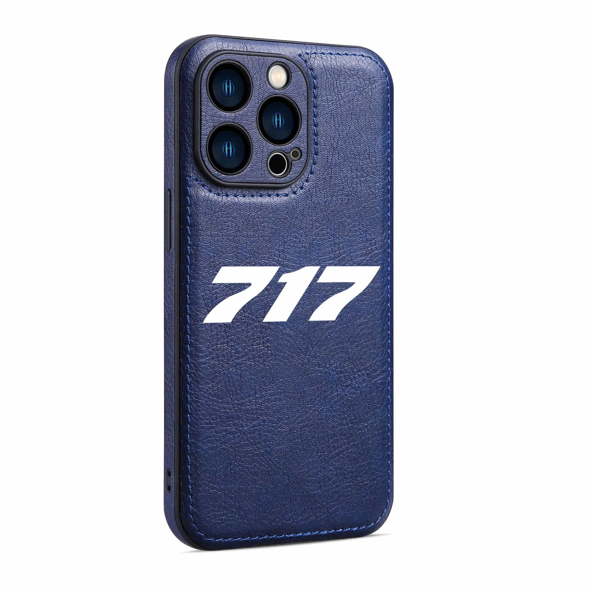 717 Flat Text Designed Leather iPhone Cases