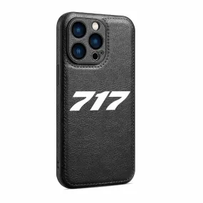 717 Flat Text Designed Leather iPhone Cases
