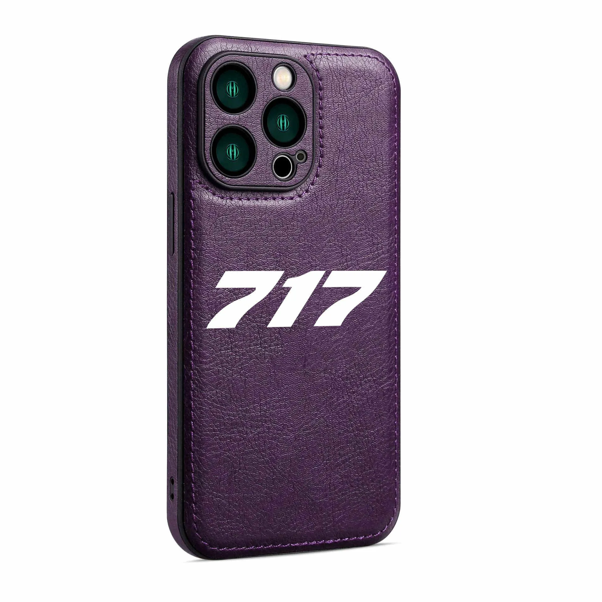 717 Flat Text Designed Leather iPhone Cases