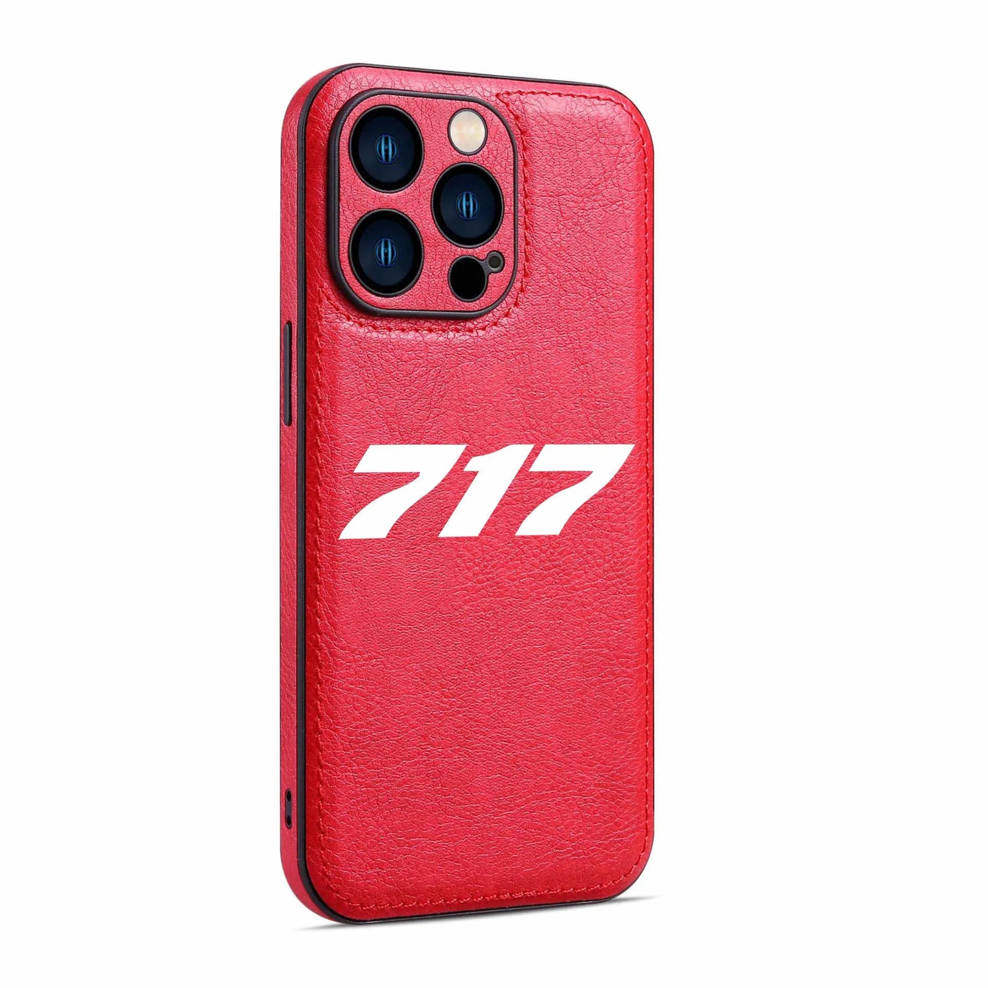 717 Flat Text Designed Leather iPhone Cases