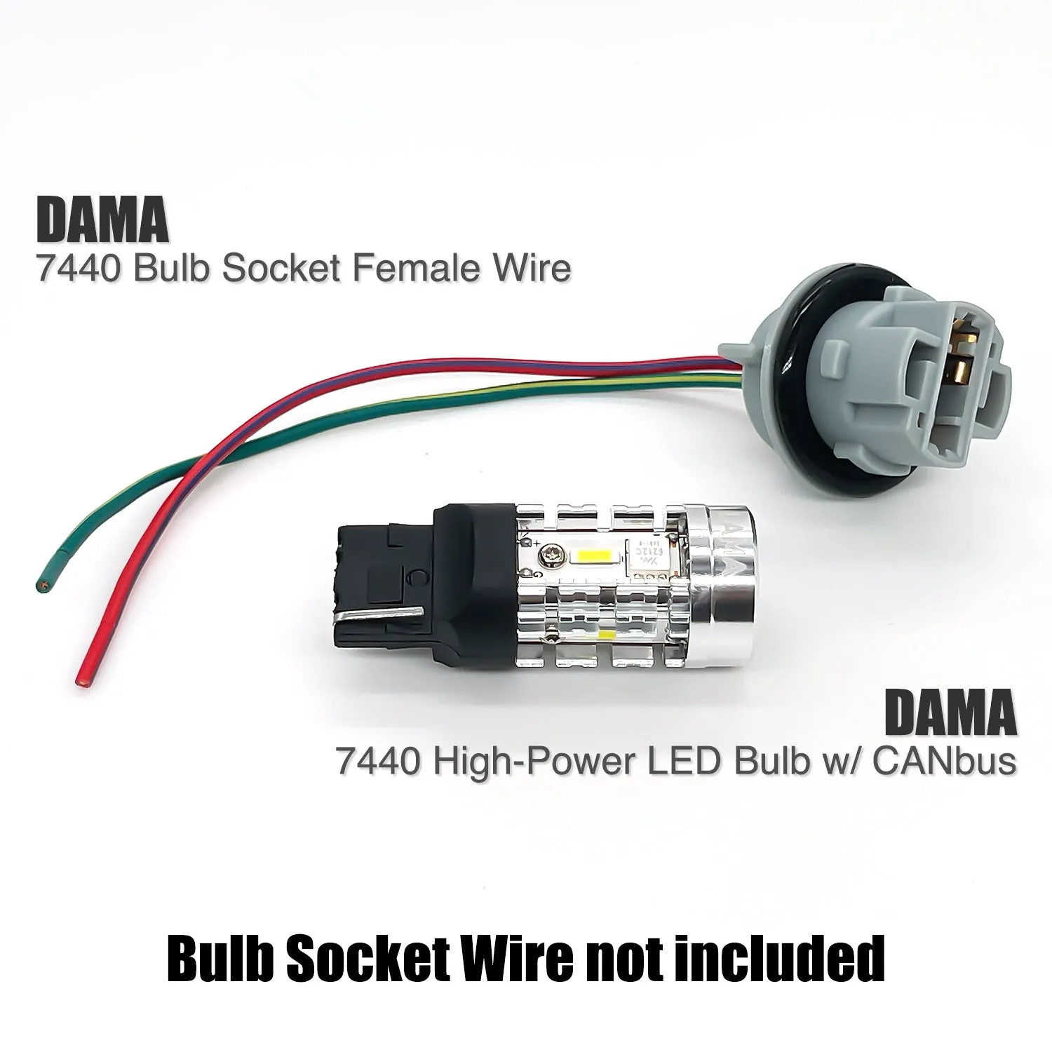 7440: DAMA High Power White / Amber LED Bulbs w/ CANbus | Pack of 2