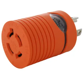 AC WORKS® [ADL530L1420] Locking Adapter L5-30P to L14-20R (Hots Bridged) 20A 125/250V