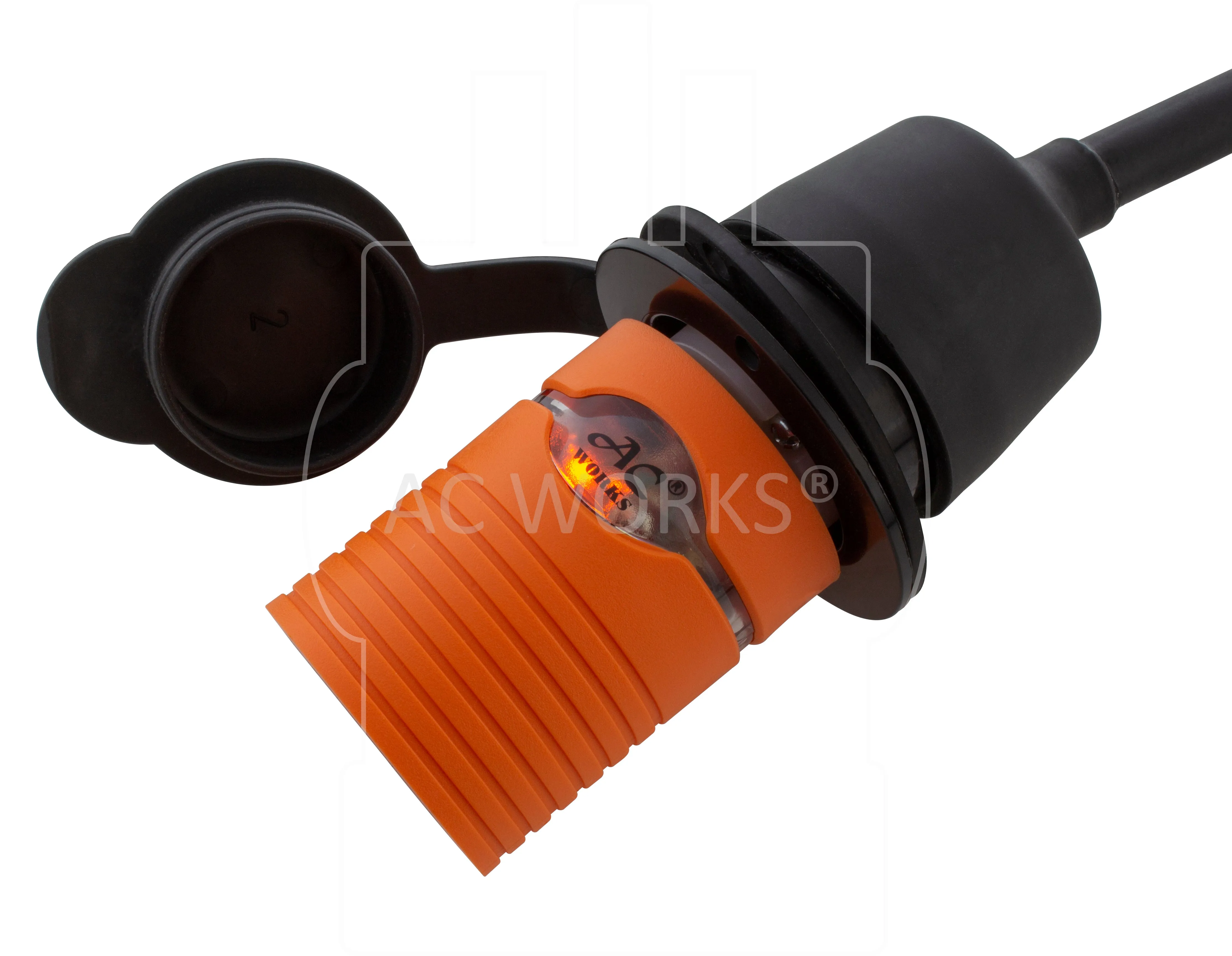AC WORKS® [ADL530L1420] Locking Adapter L5-30P to L14-20R (Hots Bridged) 20A 125/250V