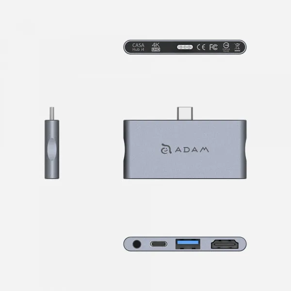 Adam Elements Casa Hub i4 USB-C 4-in-1 Hub for iPad Pro Grey