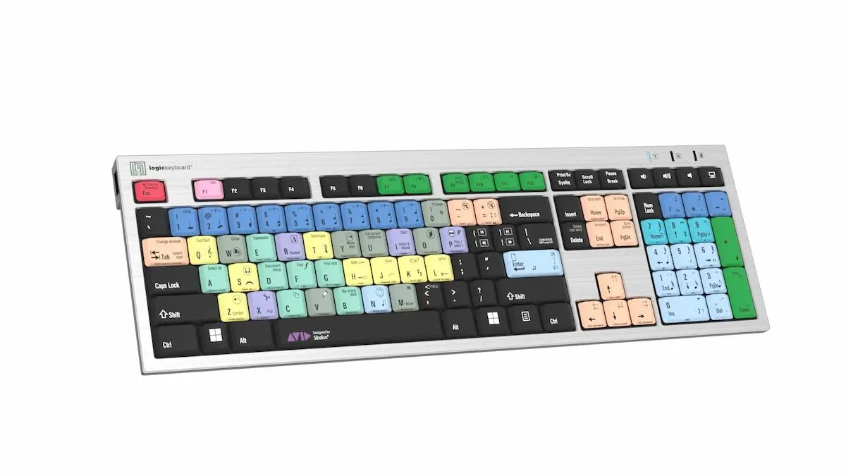 Avid Sibelius Silver Slimline Keyboard for Windows – 60  Shortcuts, USB Hubs