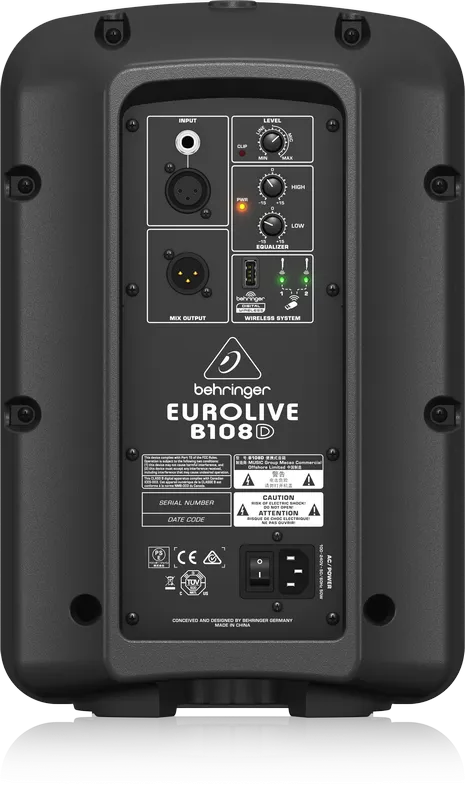 B108D Active 2-Way 8" PA Speaker System