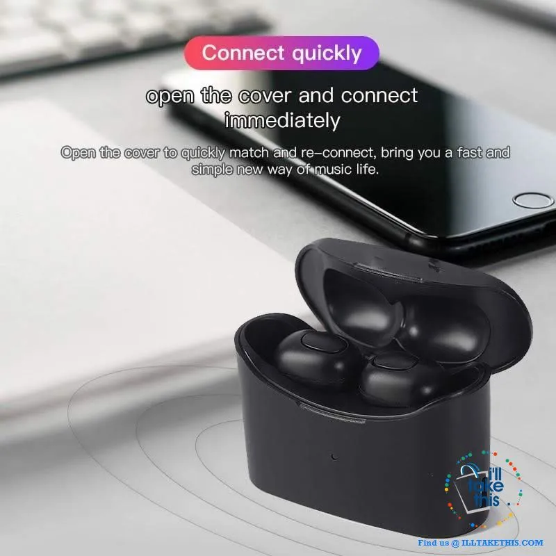 Bluetooth Earbuds Superb Sound in a minimalist earpiece, with dual microphone and charge case