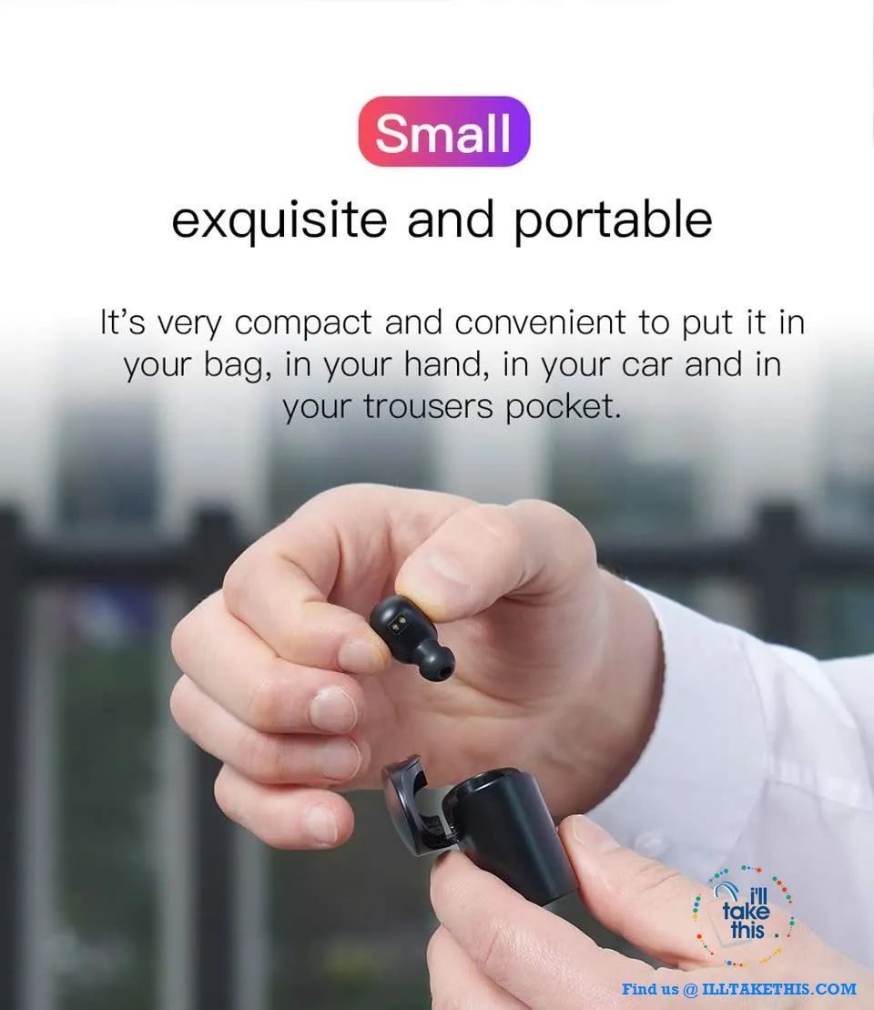 Bluetooth Earbuds Superb Sound in a minimalist earpiece, with dual microphone and charge case