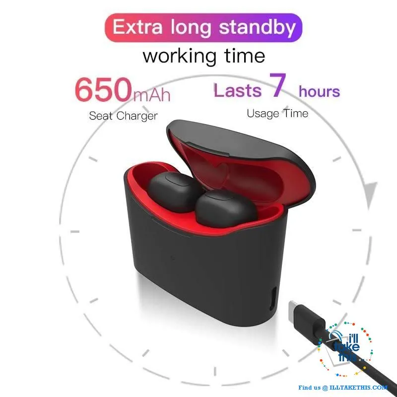 Bluetooth Earbuds Superb Sound in a minimalist earpiece, with dual microphone and charge case