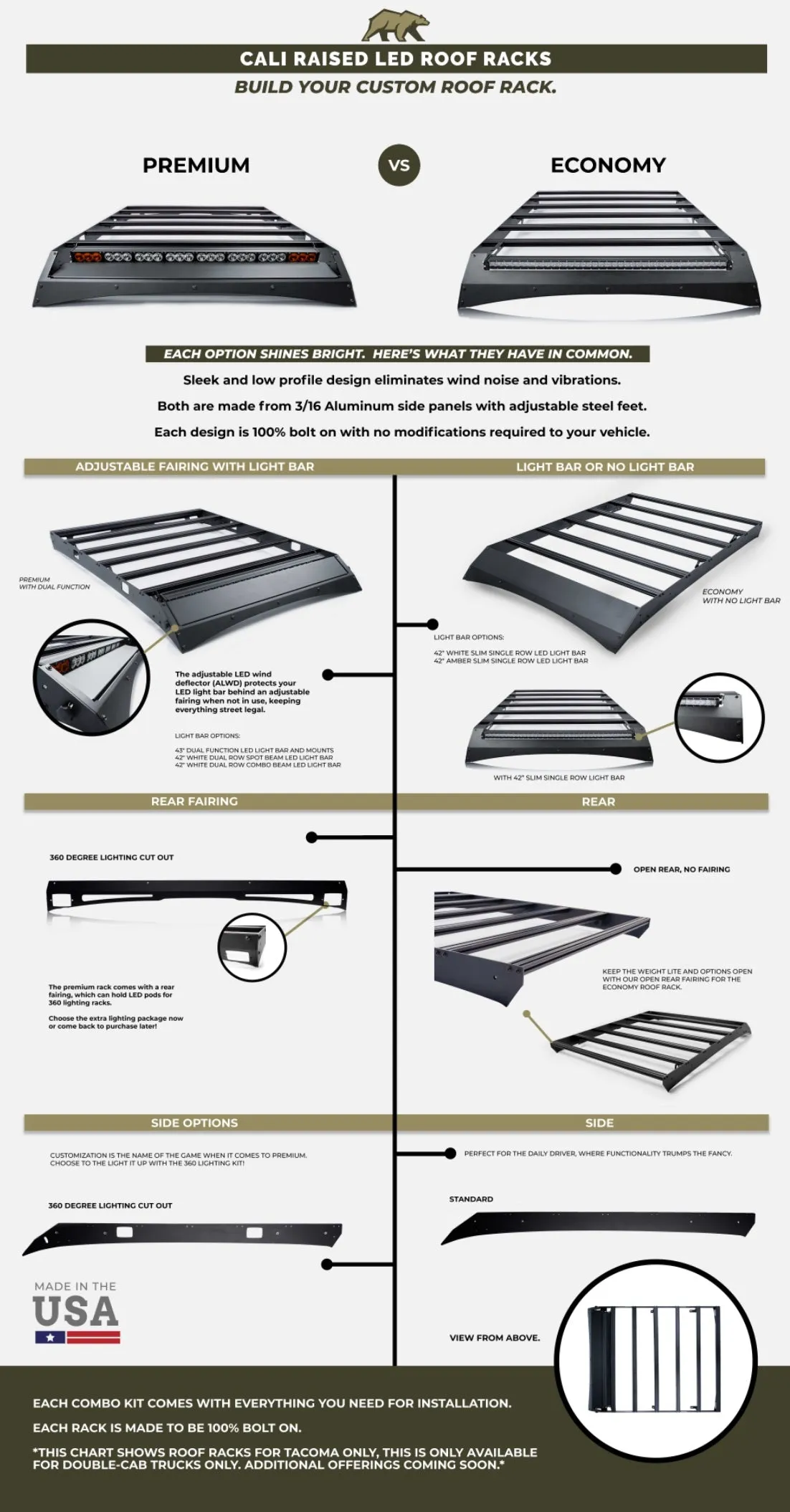 Cali Raised LED Economy Roof Rack For Toyota 4Runner 2010 