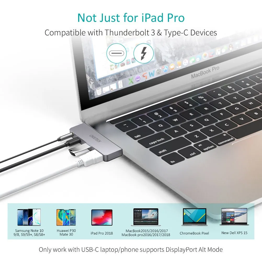 Choetech 4 in 1 USB C Dock For all usb C Devices - Grey HUB-M13-BK
