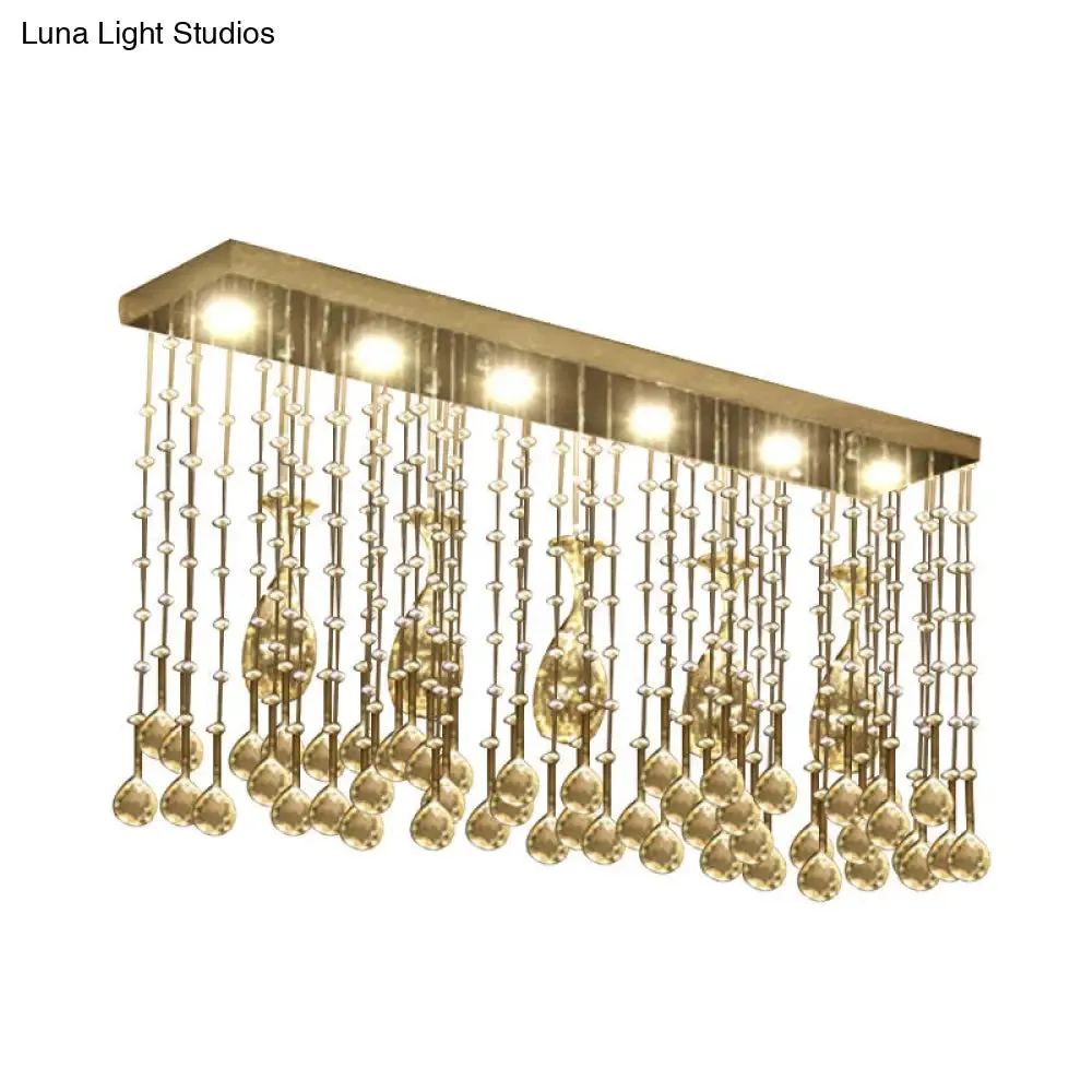Contemporary Crystal LED Ceiling Mount Light with Chrome Finish in 3 Sizes