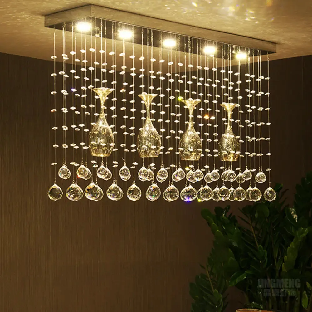 Contemporary Crystal LED Ceiling Mount Light with Chrome Finish in 3 Sizes
