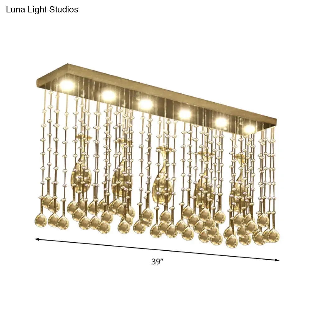 Contemporary Crystal LED Ceiling Mount Light with Chrome Finish in 3 Sizes