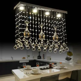 Contemporary Crystal LED Ceiling Mount Light with Chrome Finish in 3 Sizes