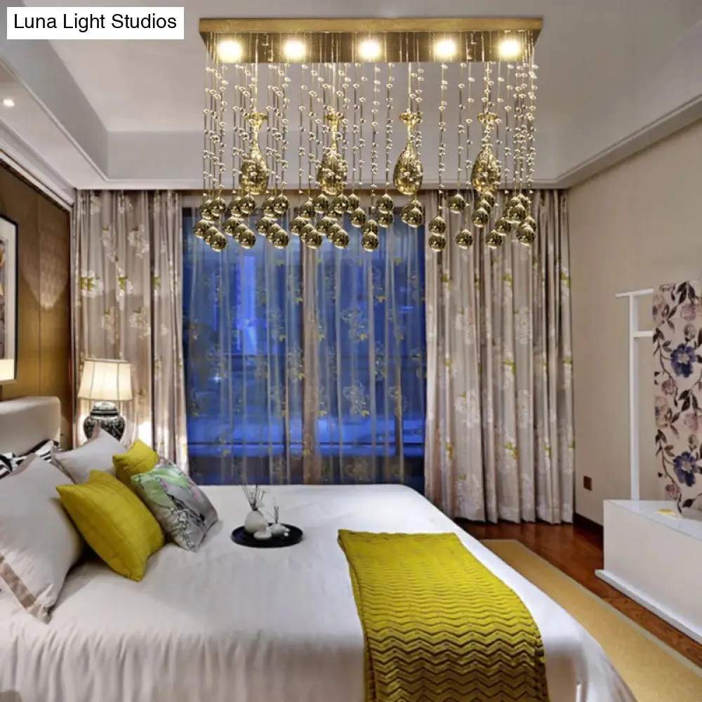 Contemporary Crystal LED Ceiling Mount Light with Chrome Finish in 3 Sizes