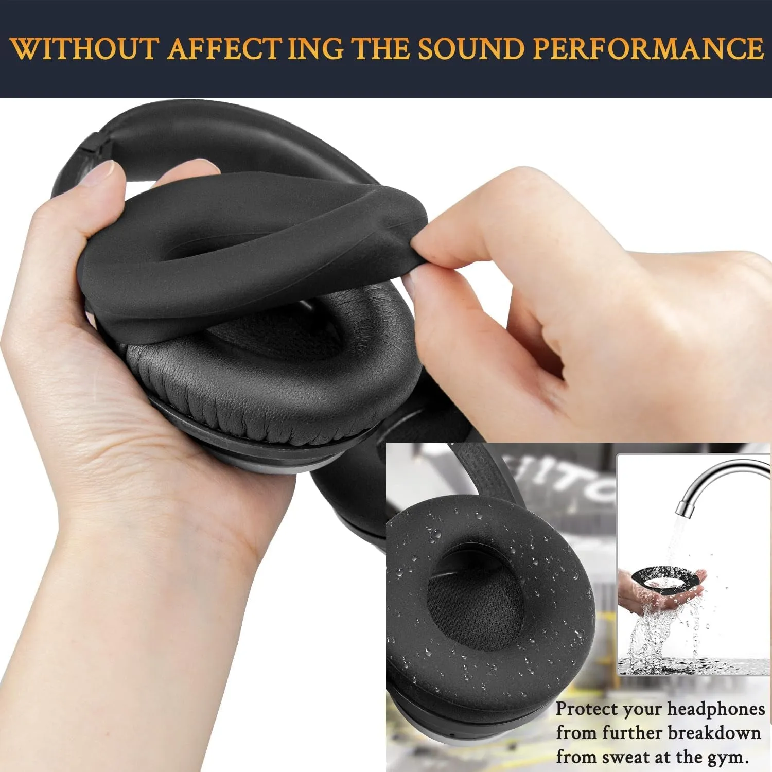 Ear Pads Cushions   Headband   Silicone Earpads Cover Protector, Replacement Kit for Bose QuietComfort 15(QC15)/QuietComfort 2(QC 2) Over-Ear Headphones - Black