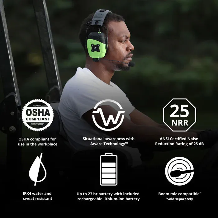 Earmuffs - ISOtunes LINK Aware Bluetooth Earmuff, Safety Green, IT-34B
