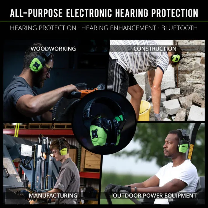Earmuffs - ISOtunes LINK Aware Bluetooth Earmuff, Safety Green, IT-34B