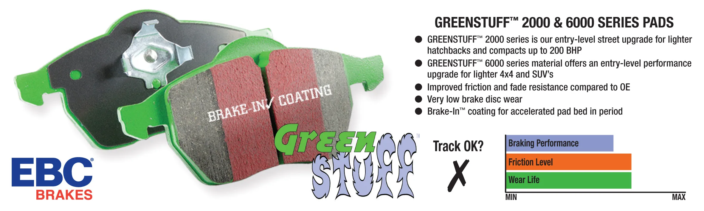 EBC Brakes DP71885 7000 Series Greenstuff Low Dust Truck/SUV Brake Pads