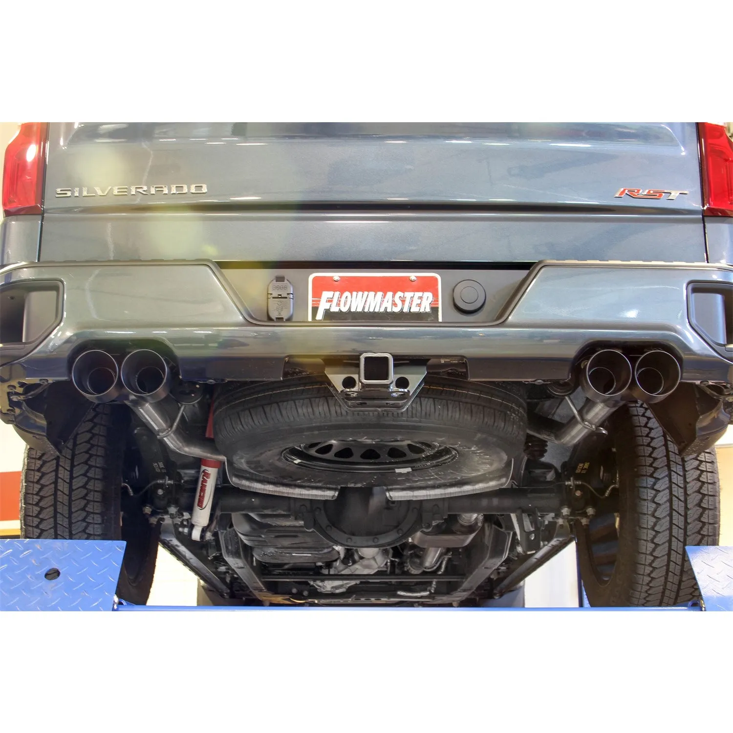 Flowmaster American Thunder Exhaust System - Cat-Back - 3" Diameter - Dual rear Exit - Dual 4" Black Ceramic Tips - Stainless - 5.3 L