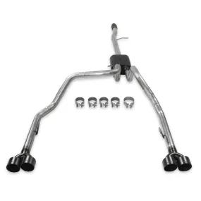Flowmaster American Thunder Exhaust System - Cat-Back - 3" Diameter - Dual rear Exit - Dual 4" Black Ceramic Tips - Stainless - 5.3 L