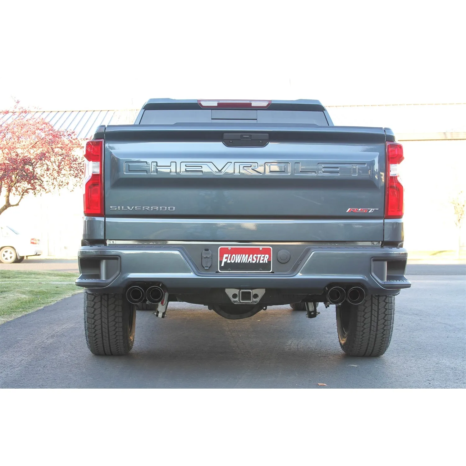 Flowmaster American Thunder Exhaust System - Cat-Back - 3" Diameter - Dual rear Exit - Dual 4" Black Ceramic Tips - Stainless - 5.3 L