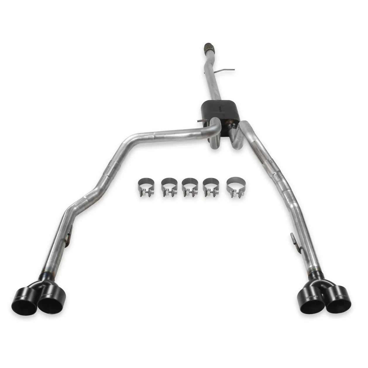 Flowmaster American Thunder Exhaust System - Cat-Back - 3" Diameter - Dual rear Exit - Dual 4" Black Ceramic Tips - Stainless - 5.3 L
