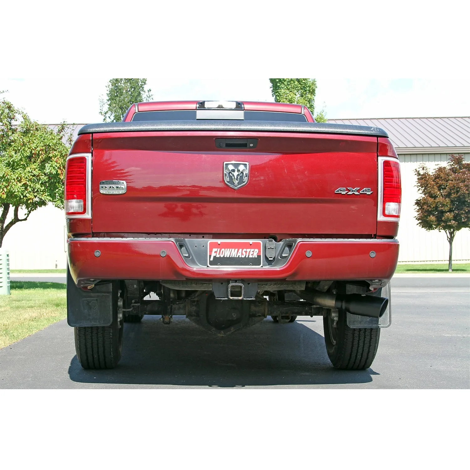 Flowmaster FlowFX Cat-Back Exhaust System - 3.5 in Diameter - Single Side Exit - 5 in Black Ceramic Tip - Stainless - Ram Fullsize Truck 2014-21