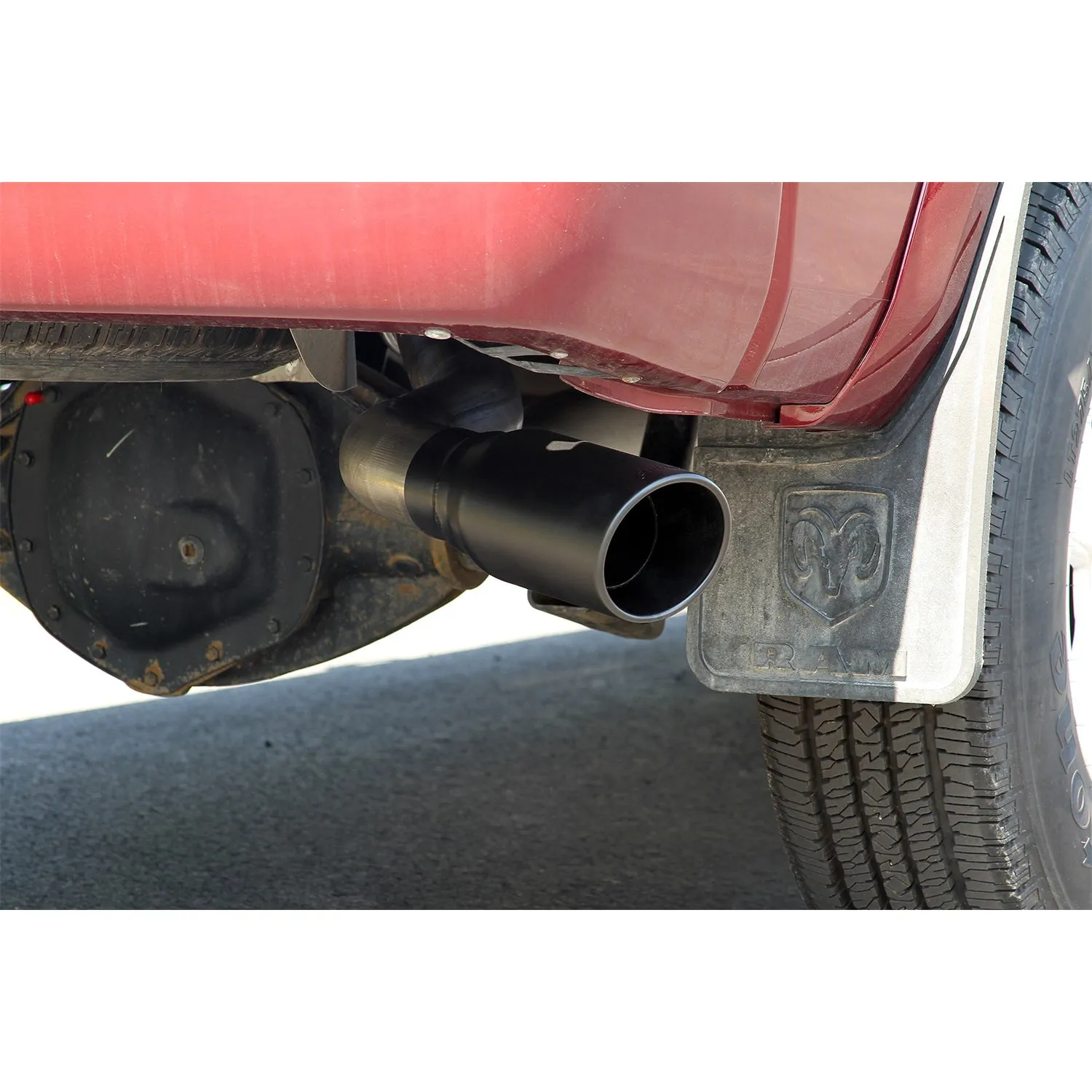 Flowmaster FlowFX Cat-Back Exhaust System - 3.5 in Diameter - Single Side Exit - 5 in Black Ceramic Tip - Stainless - Ram Fullsize Truck 2014-21