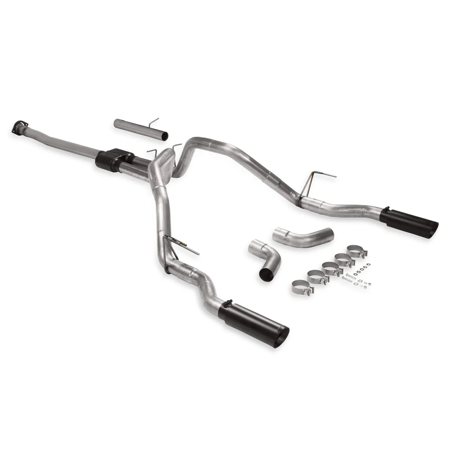 Flowmaster Outlaw Cat-Back Exhaust System - 3 in Diameter - Dual Rear Exit - 4 in Black Tips - Stainless - Ram Fullsize Truck 2019-20