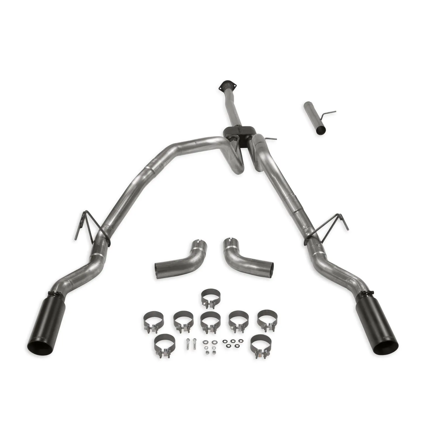 Flowmaster Outlaw Cat-Back Exhaust System - 3 in Diameter - Dual Rear Exit - 4 in Black Tips - Stainless - Ram Fullsize Truck 2019-20