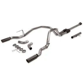 Flowmaster Outlaw Cat-Back Exhaust System - 3 in Diameter - Dual Rear Exit - 4 in Black Tips - Stainless - Ram Fullsize Truck 2019-20