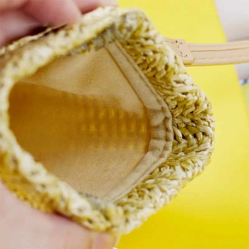 Handmade Straw Woven Phone Bag Mini Crossbody Bag