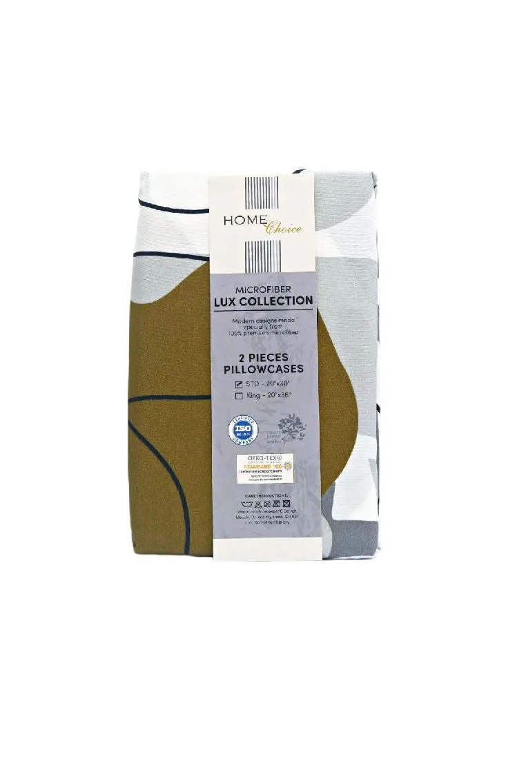 Home Choice Premium Microfiber Reto Geo Gray Collection Pillow Case