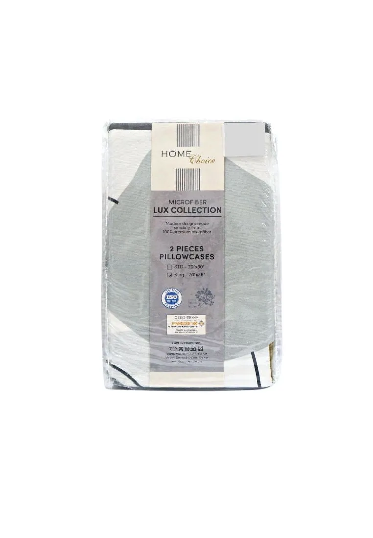 Home Choice Premium Microfiber Reto Geo Gray Collection Pillow Case