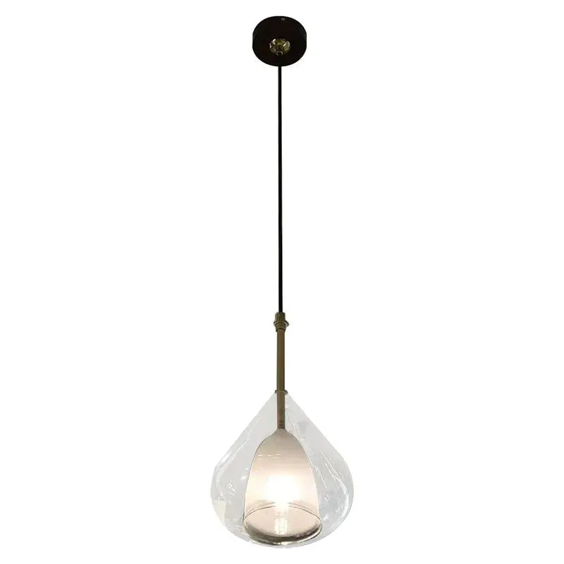 Indoor Glass Chandelier Crystal Glass Lamp Single Head Iron Glass