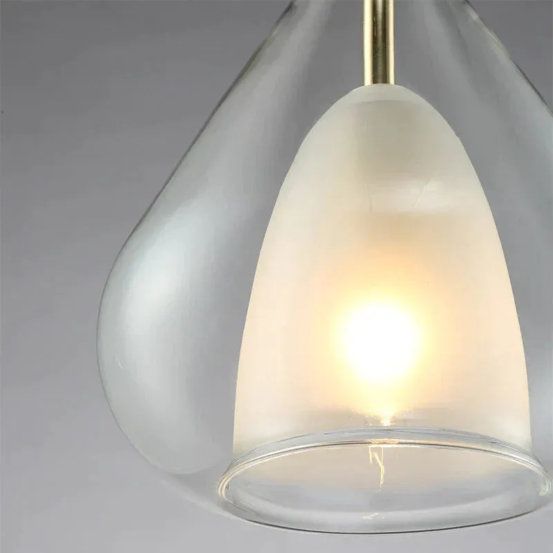 Indoor Glass Chandelier Crystal Glass Lamp Single Head Iron Glass