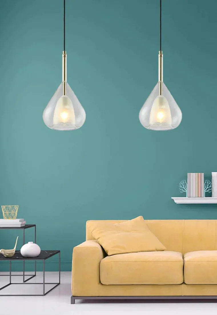 Indoor Glass Chandelier Crystal Glass Lamp Single Head Iron Glass